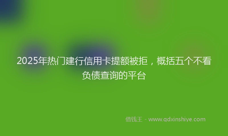2025年热门建行信用卡提额被拒，概括五个不看负债查询的平台