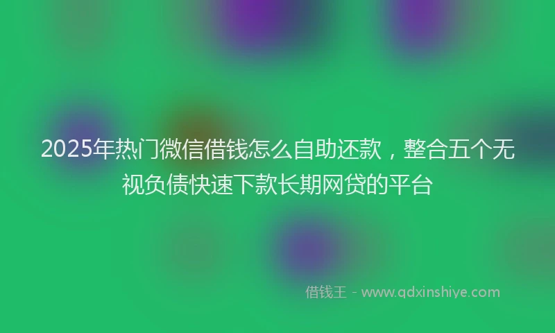 2025年热门微信借钱怎么自助还款，整合五个无视负债快速下款长期网贷的平台