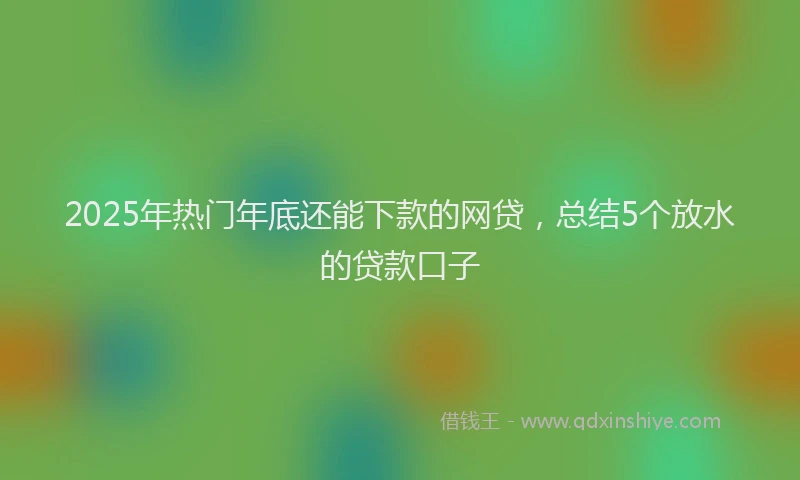 2025年热门年底还能下款的网贷，总结5个放水的贷款口子
