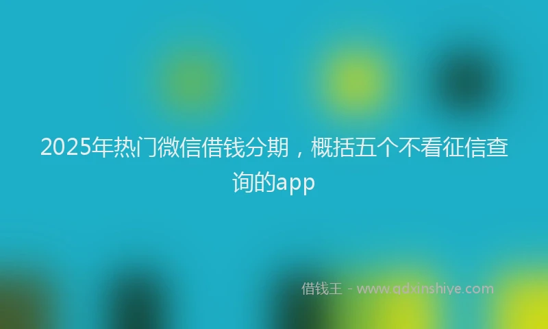 2025年热门微信借钱分期，概括五个不看征信查询的app