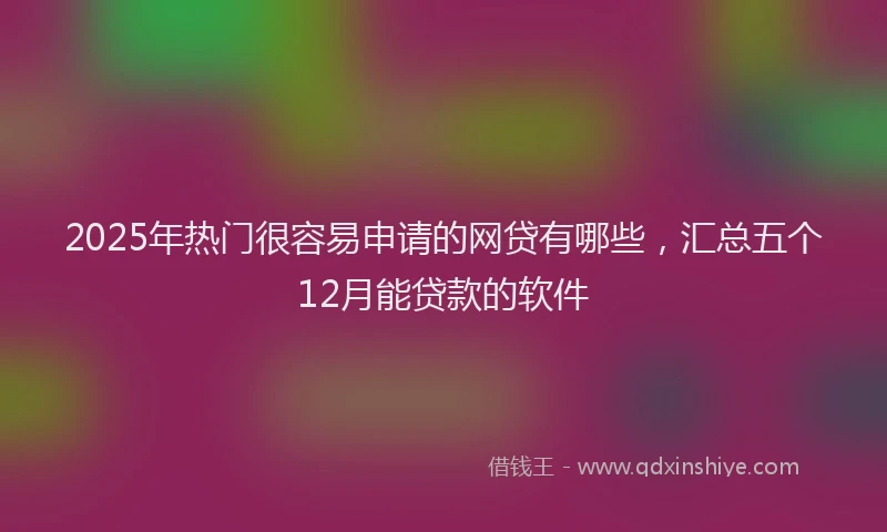2025年热门很容易申请的网贷有哪些，汇总五个12月能贷款的软件