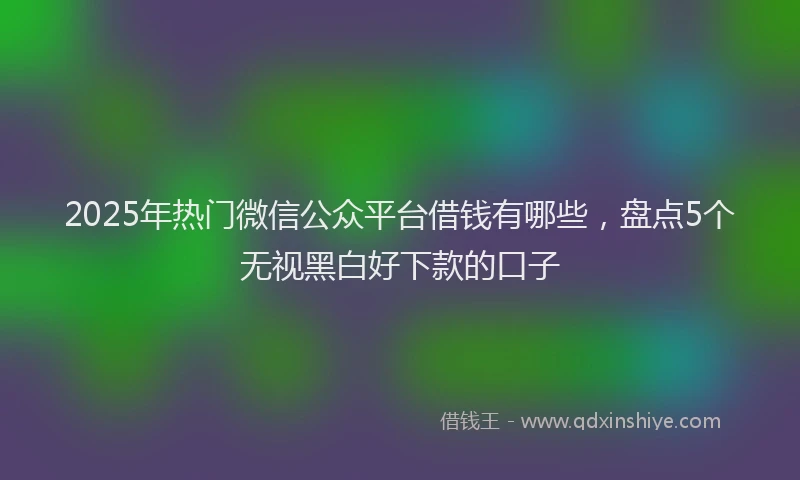 2025年热门微信公众平台借钱有哪些，盘点5个无视黑白好下款的口子