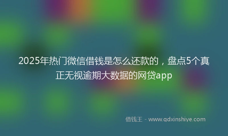 2025年热门微信借钱是怎么还款的，盘点5个真正无视逾期大数据的网贷app