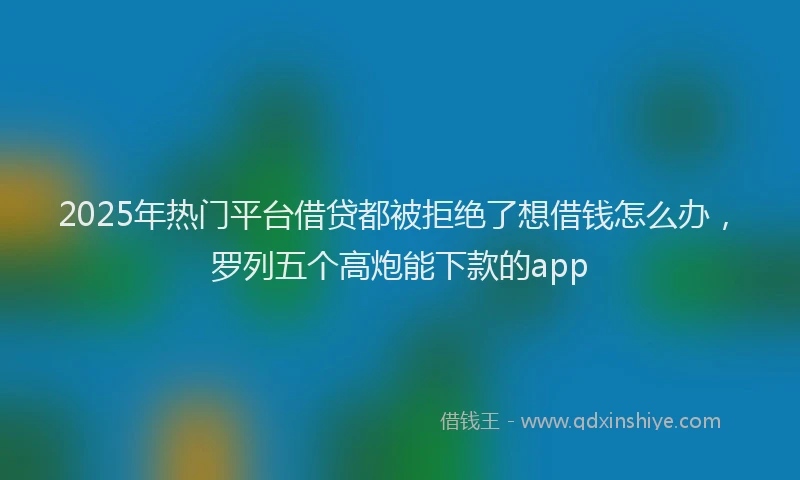 2025年热门平台借贷都被拒绝了想借钱怎么办，罗列五个高炮能下款的app