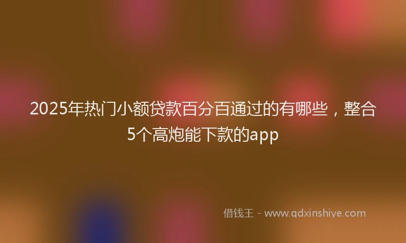 2025年热门小额贷款百分百通过的有哪些，整合5个高炮能下款的app