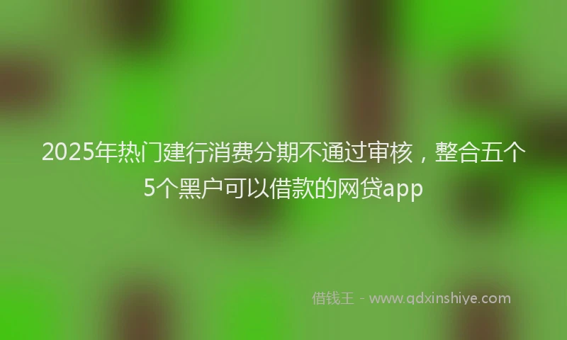 2025年热门建行消费分期不通过审核，整合五个5个黑户可以借款的网贷app