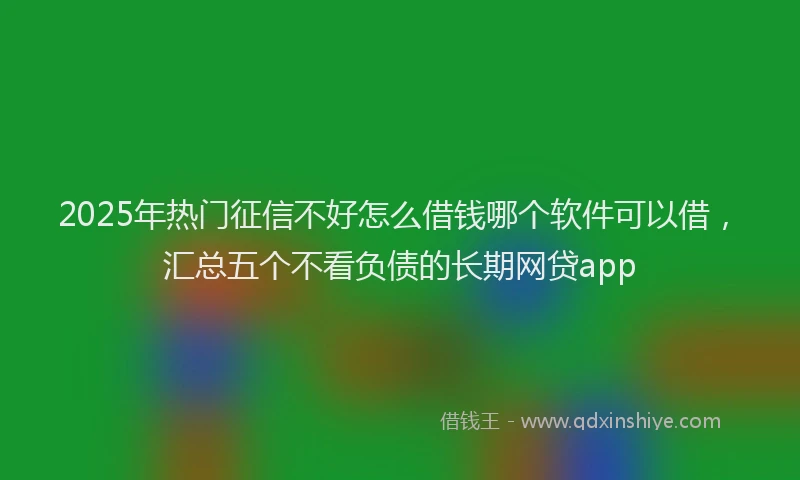 2025年热门征信不好怎么借钱哪个软件可以借，汇总五个不看负债的长期网贷app