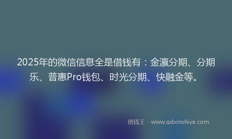 2025年的微信信息全是借钱有：金瀛分期、分期乐、普惠Pro钱包、时光分期、快融金等。