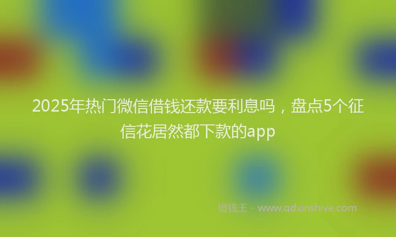 2025年热门微信借钱还款要利息吗，盘点5个征信花居然都下款的app