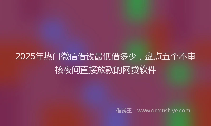 2025年热门微信借钱最低借多少，盘点五个不审核夜间直接放款的网贷软件