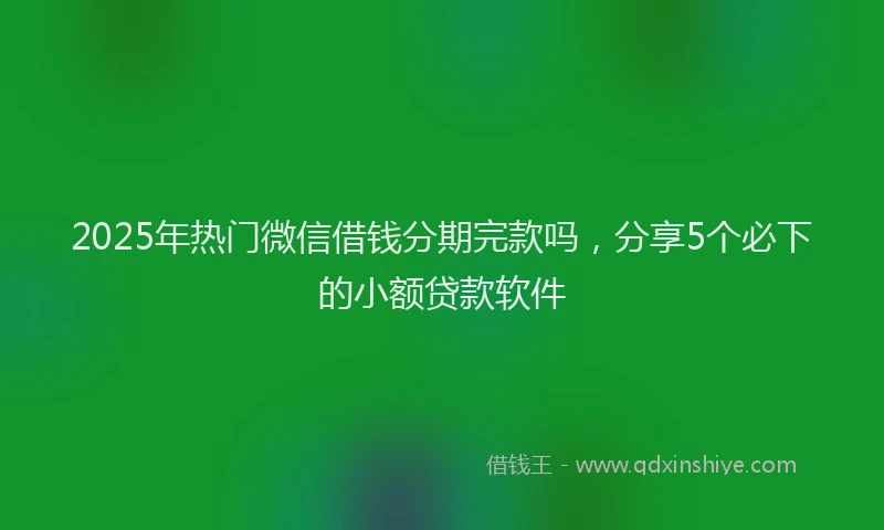 2025年热门微信借钱分期完款吗，分享5个必下的小额贷款软件