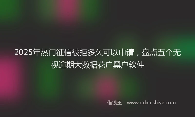 2025年热门征信被拒多久可以申请，盘点五个无视逾期大数据花户黑户软件