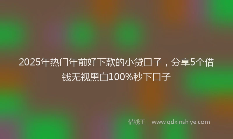 2025年热门年前好下款的小贷口子，分享5个借钱无视黑白100%秒下口子