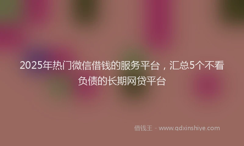 2025年热门微信借钱的服务平台，汇总5个不看负债的长期网贷平台
