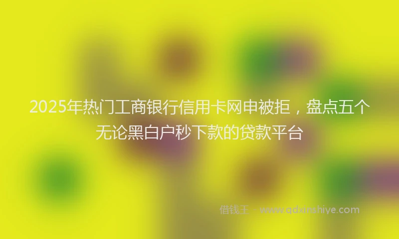 2025年热门工商银行信用卡网申被拒，盘点五个无论黑白户秒下款的贷款平台