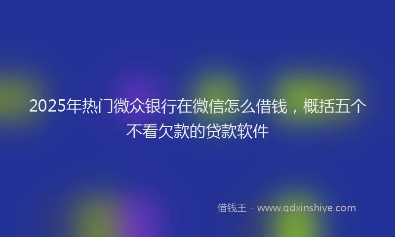 2025年热门微众银行在微信怎么借钱，概括五个不看欠款的贷款软件