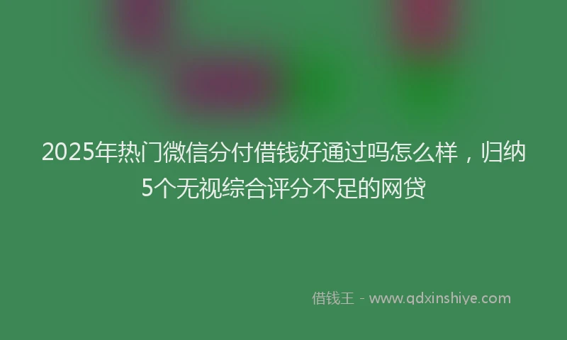 2025年热门微信分付借钱好通过吗怎么样，归纳5个无视综合评分不足的网贷