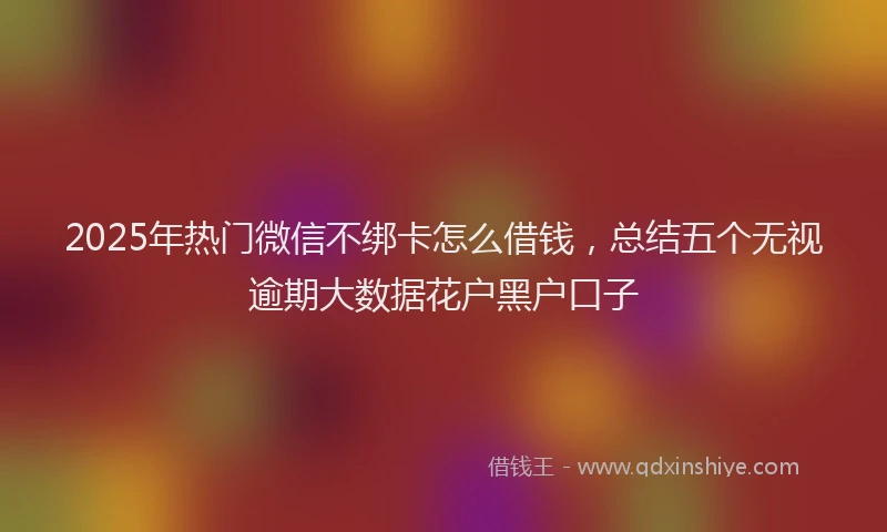 2025年热门微信不绑卡怎么借钱,总结五个无视逾期大数据花户黑户口子