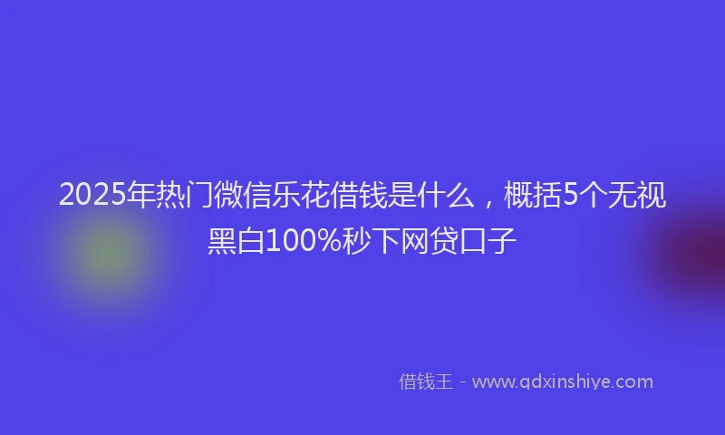 2025年热门微信乐花借钱是什么，概括5个无视黑白100%秒下网贷口子
