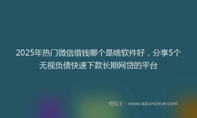2025年热门微信借钱哪个是啥软件好，分享5个无视负债快速下款长期网贷的平台