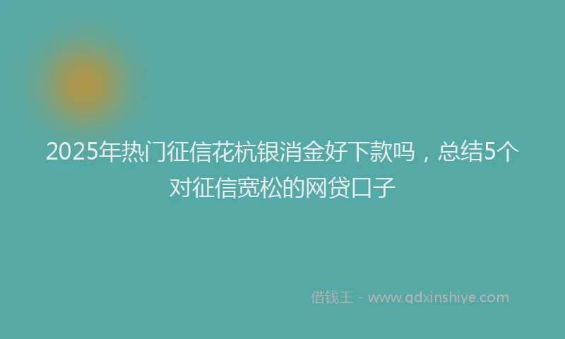2025年热门征信花杭银消金好下款吗，总结5个对征信宽松的网贷口子