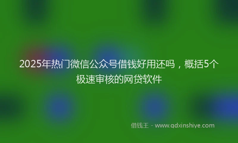 2025年热门微信公众号借钱好用还吗，概括5个极速审核的网贷软件