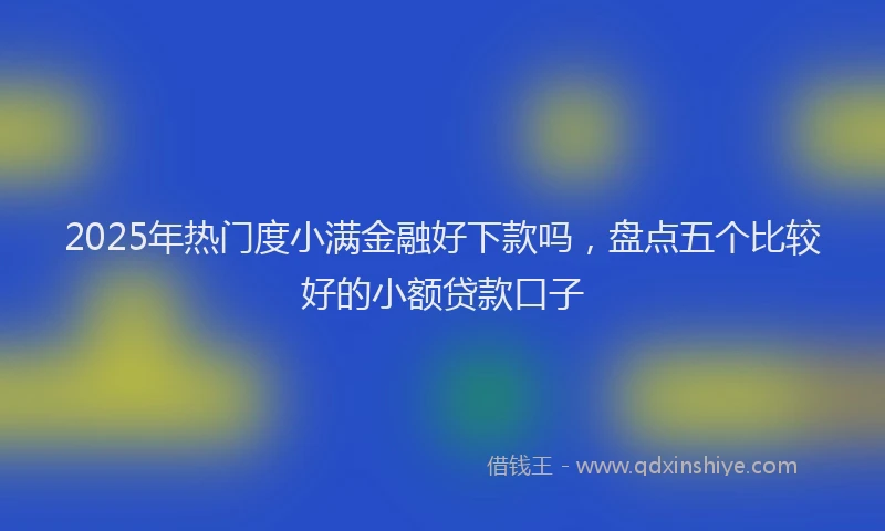 2025年热门度小满金融好下款吗，盘点五个比较好的小额贷款口子