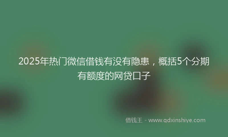 2025年热门微信借钱有没有隐患,概括5个分期有额度的网贷口子