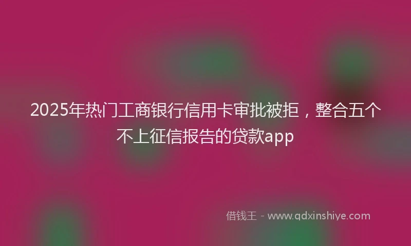 2025年热门工商银行信用卡审批被拒，整合五个不上征信报告的贷款app