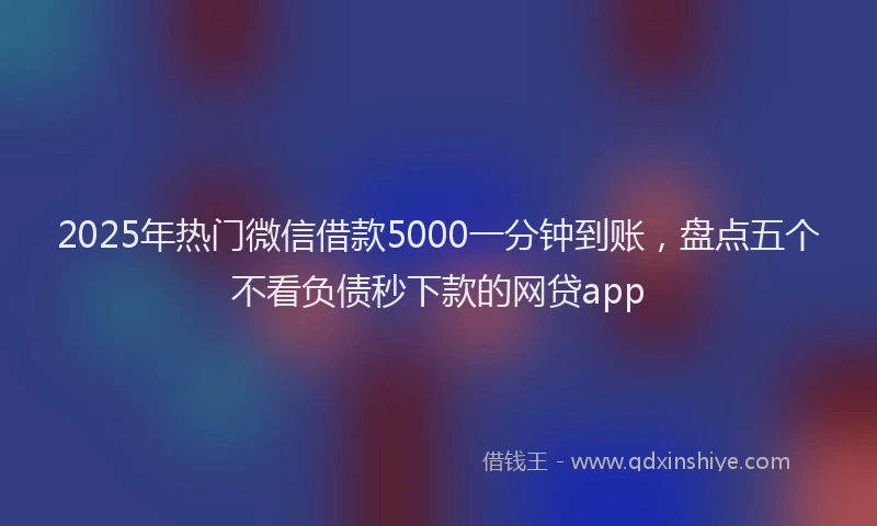 2025年热门微信借款5000一分钟到账，盘点五个不看负债秒下款的网贷app
