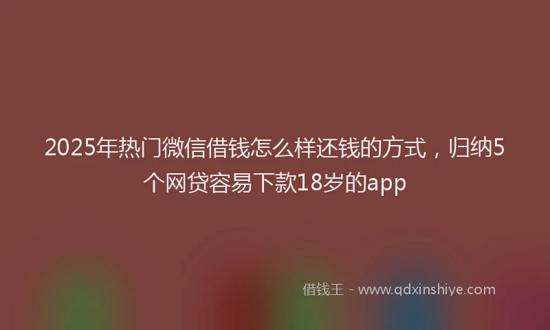 2025年热门微信借钱怎么样还钱的方式，归纳5个网贷容易下款18岁的app