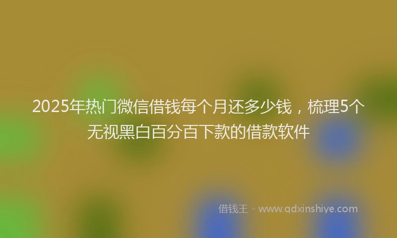 2025年热门微信借钱每个月还多少钱，梳理5个无视黑白百分百下款的借款软件