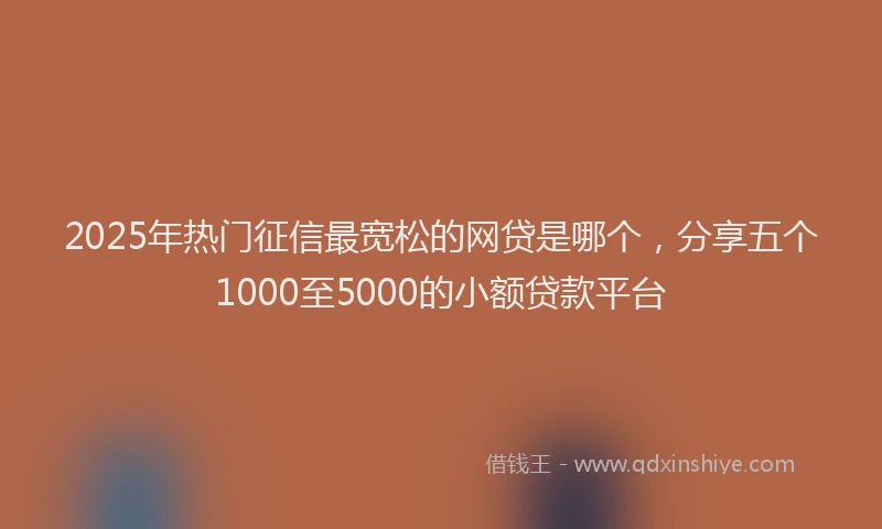 2025年热门征信最宽松的网贷是哪个，分享五个1000至5000的小额贷款平台