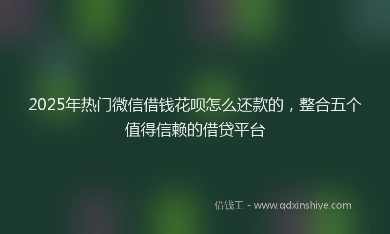 2025年热门微信借钱花呗怎么还款的，整合五个值得信赖的借贷平台