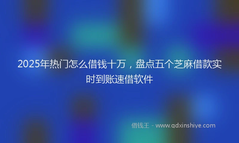 2025年热门怎么借钱十万,盘点五个芝麻借款实时到账速借软件