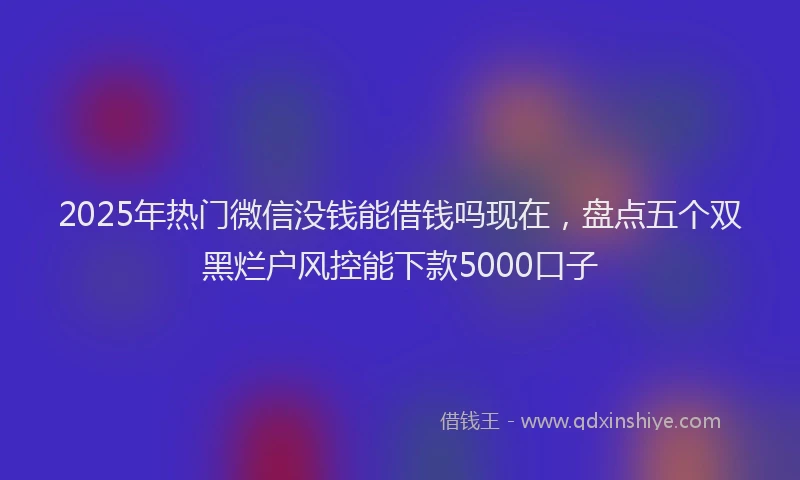 2025年热门微信没钱能借钱吗现在，盘点五个双黑烂户风控能下款5000口子