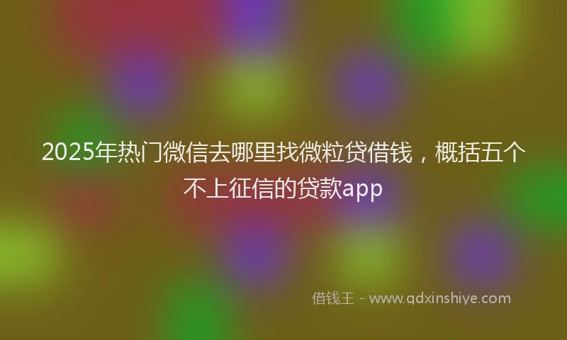 2025年热门微信去哪里找微粒贷借钱，概括五个不上征信的贷款app