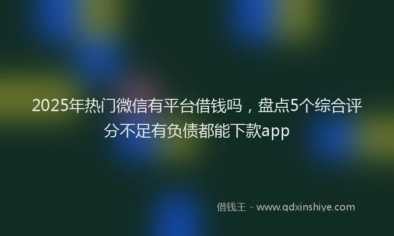 2025年热门微信有平台借钱吗，盘点5个综合评分不足有负债都能下款app