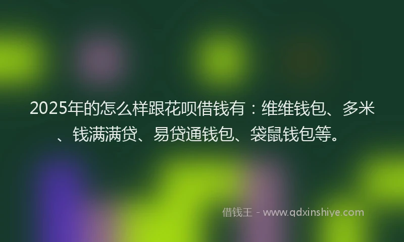 2025年的怎么样跟花呗借钱有：维维钱包、多米、钱满满贷、易贷通钱包、袋鼠钱包等。
