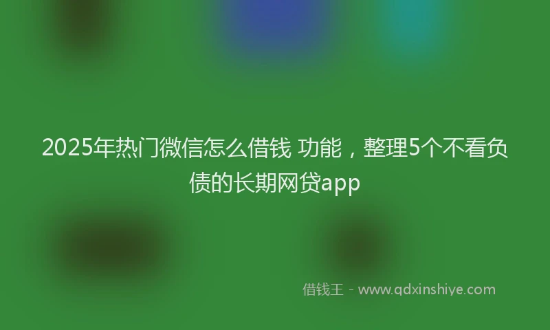2025年热门微信怎么借钱 功能，整理5个不看负债的长期网贷app