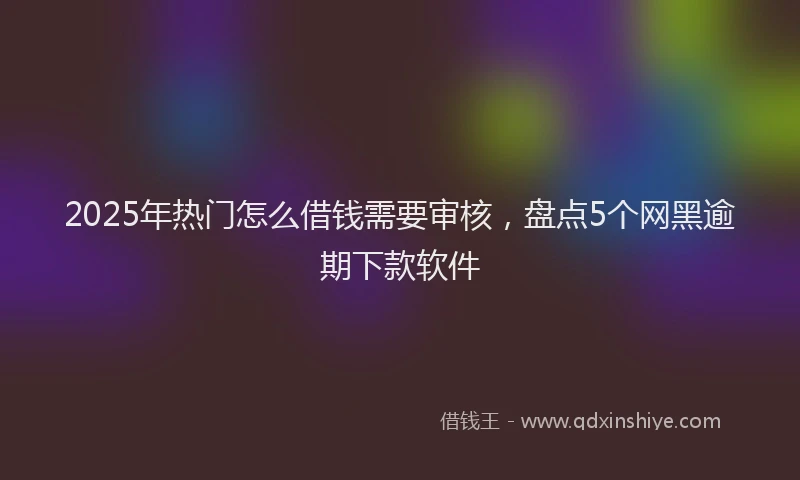 2025年热门怎么借钱需要审核，盘点5个网黑逾期下款软件