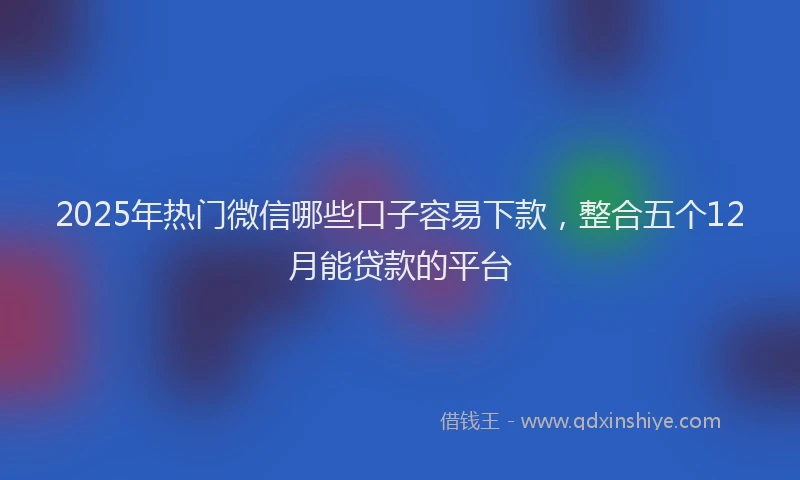 2025年热门微信哪些口子容易下款，整合五个12月能贷款的平台