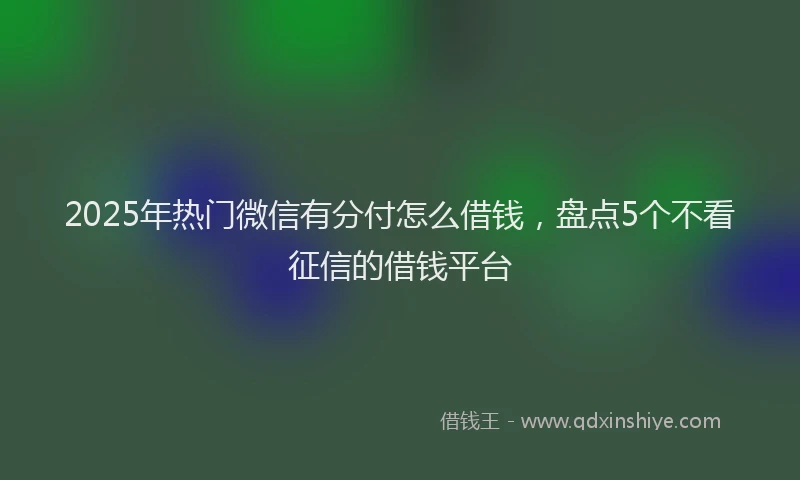 2025年热门微信有分付怎么借钱，盘点5个不看征信的借钱平台