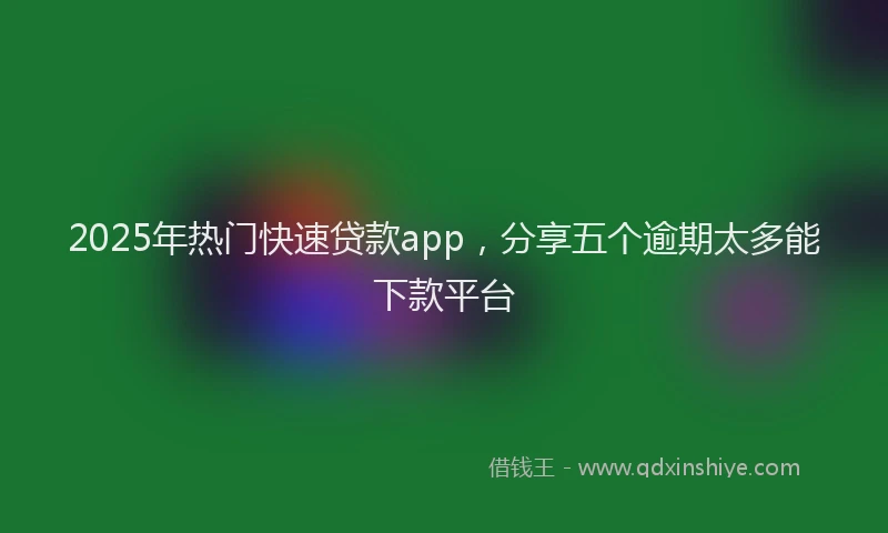 2025年热门快速贷款app，分享五个逾期太多能下款平台