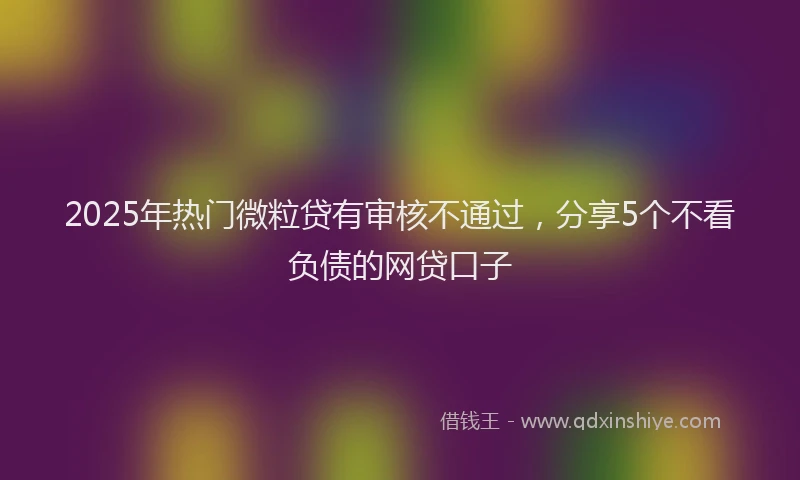 2025年热门微粒贷有审核不通过，分享5个不看负债的网贷口子