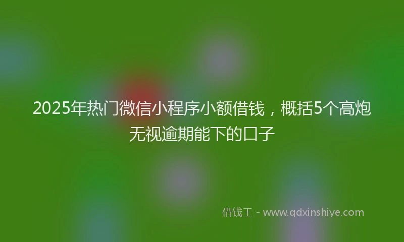 2025年热门微信小程序小额借钱，概括5个高炮无视逾期能下的口子