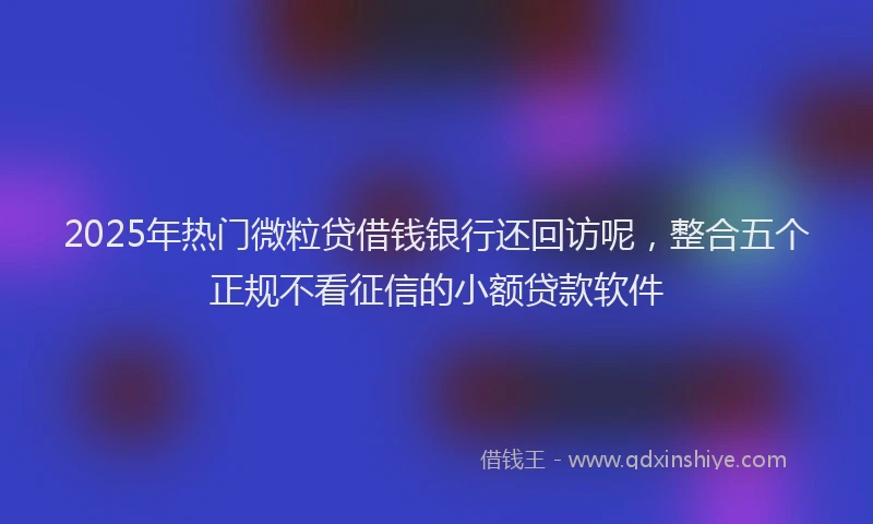2025年热门微粒贷借钱银行还回访呢，整合五个正规不看征信的小额贷款软件
