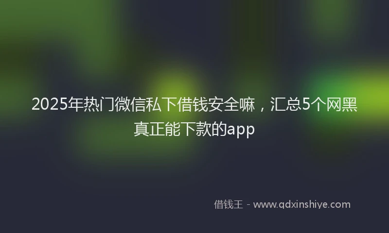 2025年热门微信私下借钱安全嘛，汇总5个网黑真正能下款的app