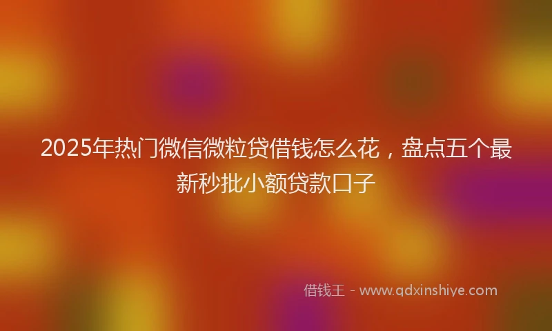2025年热门微信微粒贷借钱怎么花，盘点五个最新秒批小额贷款口子