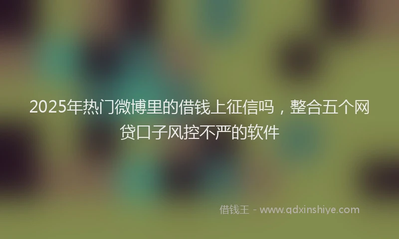 2025年热门微博里的借钱上征信吗，整合五个网贷口子风控不严的软件